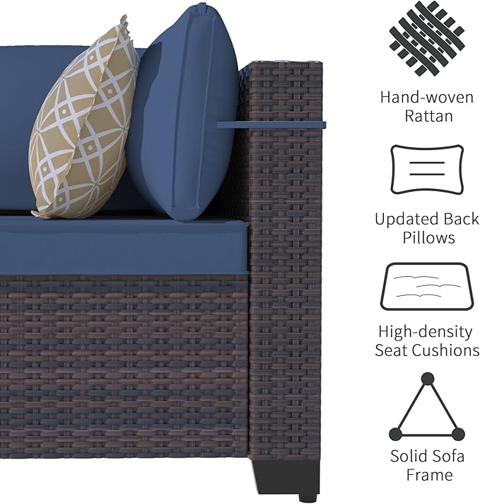 Outdoor Patio Furniture Set, 9 Pieces Outdoor Sectional Furniture Patio Set - Image 2