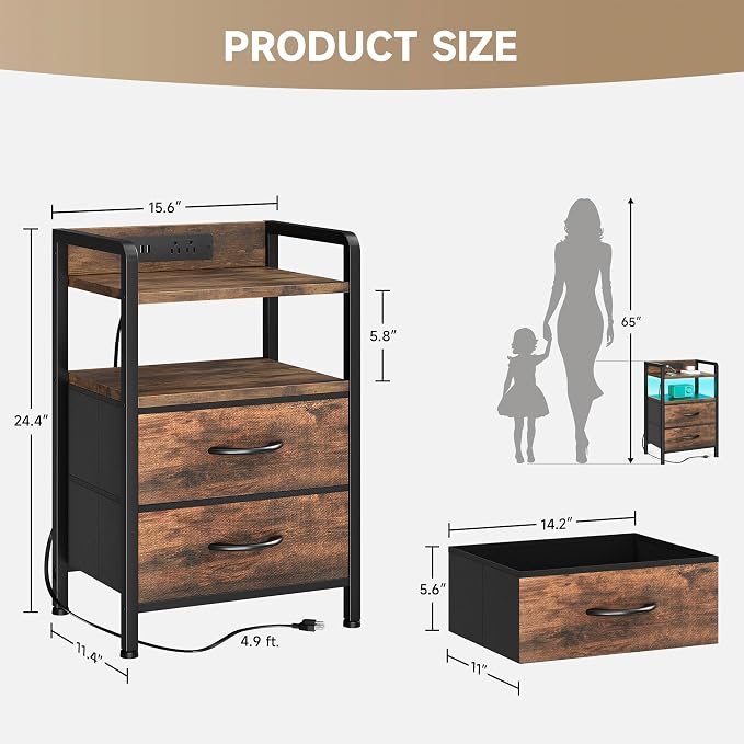 Lazzanto Night Stand Bedside Table Bedroom - Image 3