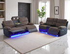 Fabric Power Reclining Sofa Set, Living Room Furniture Sets, Recliner Loveseat by LYfurniture