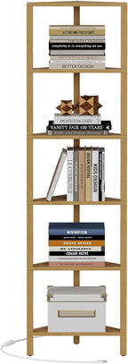 TUTOTAK Corner Shelf with LED Light, 6-Tier Corner Bookshelf - Image 7