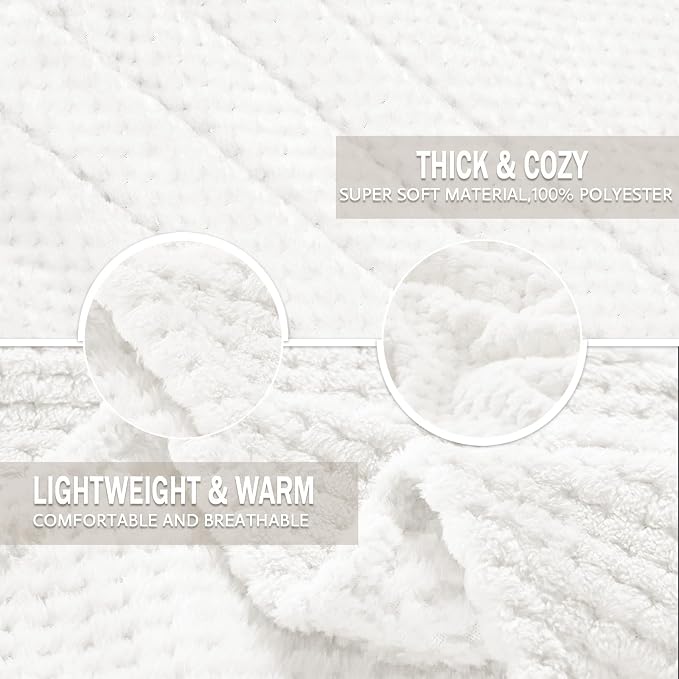 Exclusivo Mezcla Soft Waffle Fleece Bed Blanket Twin XL Size, Cozy Fluffy Design - Image 7
