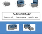 Shintenchi 5 Pieces Outdoor Patio Furniture Sets, Patio Sectional Sofa Couch - Image 8