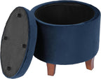 HomePop by Kinfine Fabric Upholstered Round Storage Ottoman - Image 6