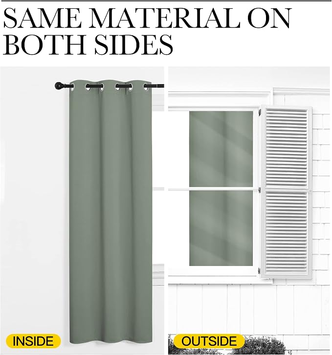 NICETOWN Sage Green Blackout Curtains 120" Long - Image 6