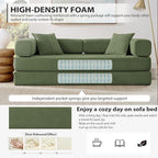HANXIN 78 Inch Convertible Sleeper Sofa Bed, Folding Floor Mattress Couch - Image 3