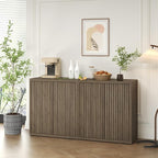 Fluted Sideboard Cabinet with Storage, Mid Century Modern Accent Cabinet - Image 6