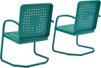 Crosley Furniture Bates 2-Piece Outdoor Chair Set, Retro Metal Patio Chairs - Image 11