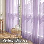 MIULEE Light Purple Sheer Curtains 90 Inches Long 4 Panels 42 x 90 Inches | - Image 5