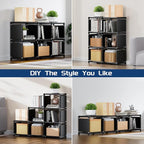 Mavivegue Book Shelf, 6 Cube Storage Organizer, DIY Bookcase, Metal Cube - Image 4