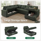 HONBAY Sectional Sleeper Sofa Bed - Image 3