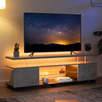 Cubehom Grey TV Stand, LED TV Stand Modern Entertainment Center - Image 6