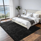 9x12 Fluffy Shag Area Rugs for Living Room Bedroom: Soft Plush Carpet Black | - Image 3