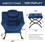 MBOOYOME Lazy Chair with Folding Ottoman, Modern Accent Armchair with Armrests - Image 3