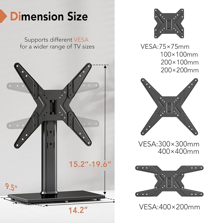 Hemudu Universal Swivel TV Stand/Base Table Top TV Stand - Image 7