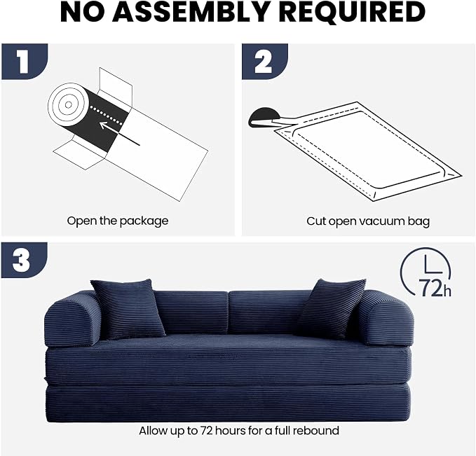 79'' Convertible Sleeper Sofa Bed, 5 in 1 Folding Floor Couch - Image 7