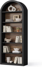 LITTLE TREE 6-Tier Bookcase, Large Freestanding Wooden Open Bookcase Bookshelf by LITTLETREE