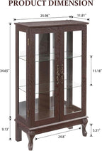 Curio Cabinet with Lighted Display, Glass Display with Mirrored Back, Vintage - Image 2
