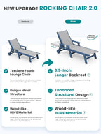 SERWALL Textilene Patio Chaise Lounge Chair, 5 Positions Adjustable Outdoor - Image 5