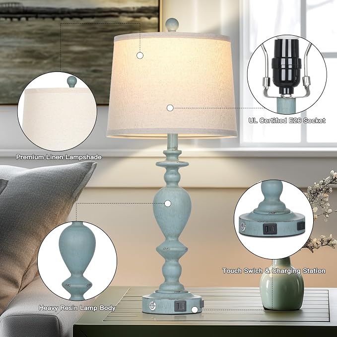 Cinkeda 27.5" Coastal Table Lamp - Image 7
