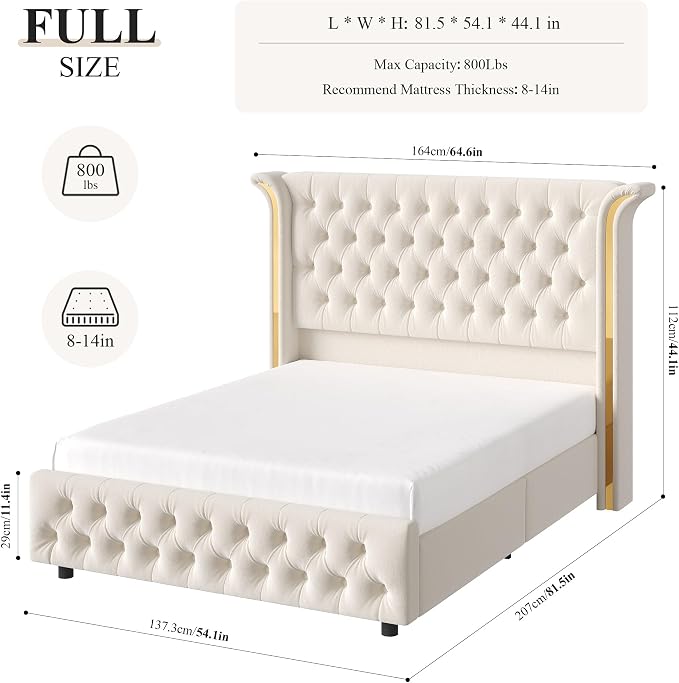 Keyluv Full Smart LED Bed Frame - Image 2