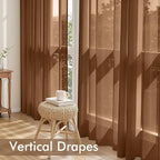 MIULEE Dark Brown Sheer Curtains 108 Inches Long 4 Panels 42 x 108 Inches | - Image 5