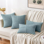 MIULEE Slate Blue Decorative Throw Pillow Covers - Image 4