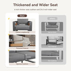 Aoxun Aluminum Outdoor Patio Furniture Set, 3 Seats Metal Sectional Patio - Image 6