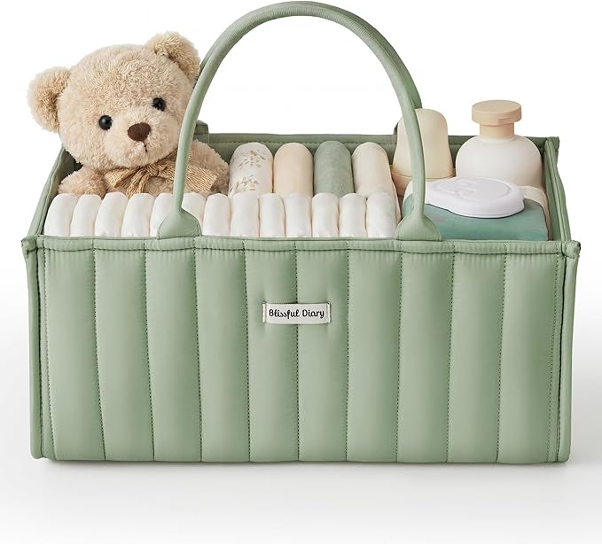 Blissful Diary Baby Diaper Caddy Organizer, Stylish Storage Basket by BlissfulDiary