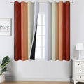 Burnt Orange and Greyish White Ombre Blackout Curtains 52Wx45L Inch Long | by ESTELARTEXTILER