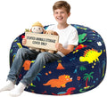 Lukeight Dinosaur Stuffed Animals Storage Bean Bag Chair Cover by Lukeight