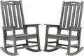 Psilvam Outdoor Rocking Chair Set of 2, Poly Lumber Oversized Rocking Chair by PsilvamGardenFurniture