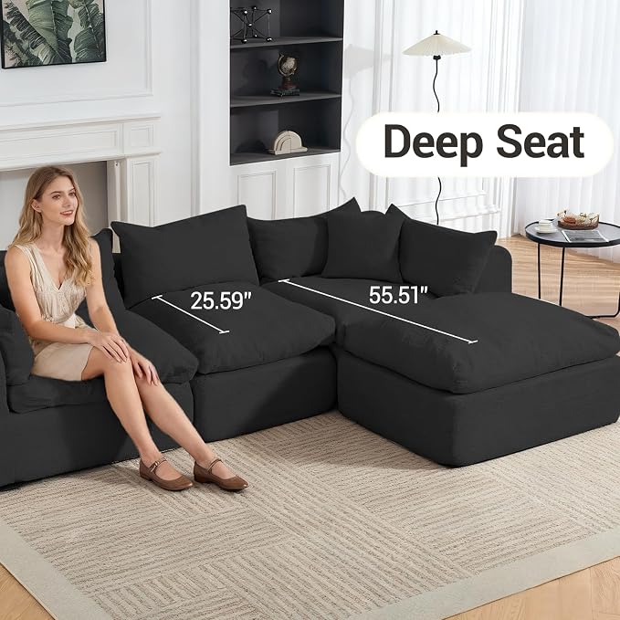 Modular Cloud Couch Sectional, Boneless Sofa - Image 5