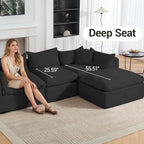 Modular Cloud Couch Sectional, Boneless Sofa - Image 5