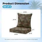 Outdoor Deep Seat & Back Cushion Set, 24 x 24 Inch Water Repellent and Fade - Image 2
