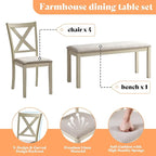 AMERLIFE 6-Piece Farmhouse Dining Table Set - Image 5