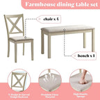 AMERLIFE 6-Piece Farmhouse Dining Table Set - Image 5