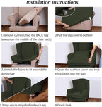 Turquoize Wingback Chair Covers 2 Piece Wing Chair Slipcover Stretch Slipcovers - Image 6