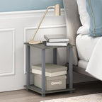 Furinno SIMPLISTIC Side Table Set of 2, 2-Tier Square Modern End Table - Image 10