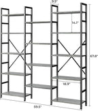 SUPERJARE Triple Bookshelf, Bookcase - Image 3