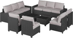 Aoxun Patio Furniture Set, Widen Armrests Wicker Outdoor Sectional - Image 9