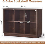 Joaxswe 6 Cube Storage Bookcase, Wood Floor Standing 2-Tier Bookshelf - Image 2