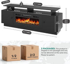YITAHOME TV Stand with 36" Electric Fireplace, Modern Entertainment Center with - Image 2