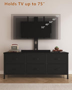 TV Stand with Mount, Fabric Dresser with 6 Drawers - Image 7