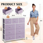 WLIVE 9 Drawer Dresser, Fabric Storage Tower - Image 3