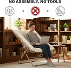 Tiita Comfy Folded Chair, Soft Faux Fur Oversized Folding Accent Chair - Image 7