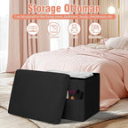 Small Ottoman with Storage, Folding Foot Rest Stool with Thicker Furry Padded - Image 4