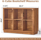 Joaxswe 6 Cube Storage Book Shelf, Floor Standing 2-Tier Wooden Bookshelf - Image 2