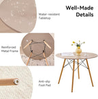 5-Piece Round Dining Table Set, Small 35.5" Kitchen Table Chairs Set of 4 Space - Image 4