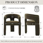 Modern Sherpa Barrel Dining Chair Upholstered Faux Fur Dining Room Chair - Image 2