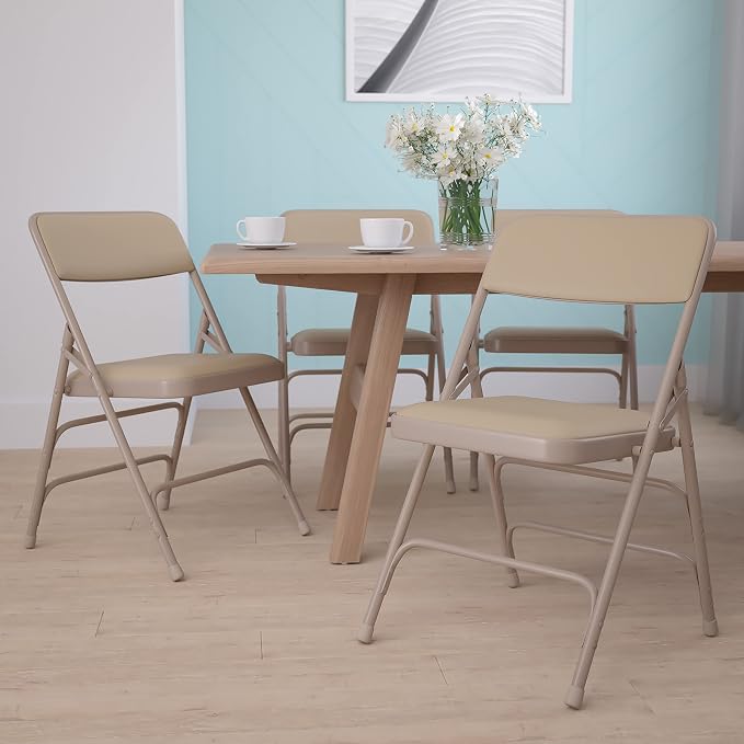 Flash Furniture 4 Pack HERCULES Series Curved Triple Braced & Double Hinged - Image 2